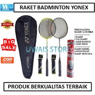 [ Paket Lengkap ] Raket Badminton Bulutangkis Model Terusan / Raket 2 Pcs + 1 Tas + 1 Slop Shuttlecock Isi 12 Kok / Raket Badminton Murah / Raket Yonex Ori / Raket Origina