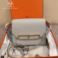 🌈Hermes🧡Roulis 23🧡珍珠灰金扣🌟98.5新🌈Evercolor皮🌟有盒🧡Roulis23🌟Roulis🌟豬鼻子🌟愛馬仕