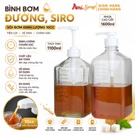 1600ml Plastic and 1100ml Glass Sugar Pump, Accurate 10cc Quantity, Safe Material
