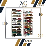 𝗠𝗜 𝗖𝗔𝗦𝗔  Rak Kasut 10 Tingkat Warna Hitam Rak Kasut Menakjubkan DIY Mudah Dipasang Selendang /Rak Tu