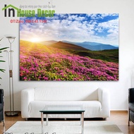 Tranh dán tường 3D thung lũng hoa - Decal trang trí tường - MS904