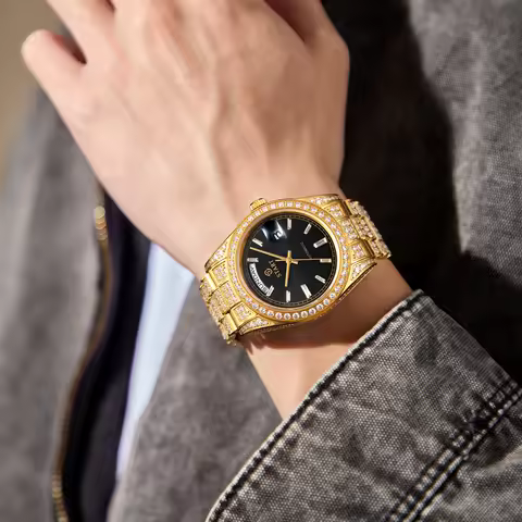 【START】Men's Watch Swiss Automatic Mechanical Movement Diamond Watch Waterproof Date Day Butterfly B