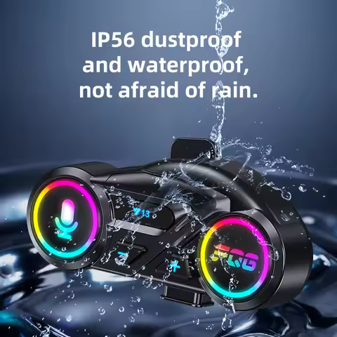 Y13 Motorcycle Bluetooth 6.0 Headset Helmet Waterproof Handsfree Call Music Player Speaker Wireless 