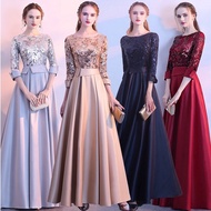 ROCKYSTUDIO Woman Dresses Maxi Prom Dinner Party Long Lace Evening Elegant Luxury Girl Sister Dress 