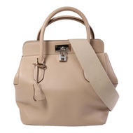 HERMES Swift皮革Toolbox 26銀扣手挽肩背兩用袋Argile