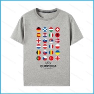 NS1 UEFA Euro 2024 European Football Championship national flag 3D summer T-shirt Anime Short Sleeve