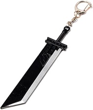 FF7 Remake Buster Sword Keychain - Game Cloud's Weapon Merch - Gifts for Women Man Fans, Black, Larg