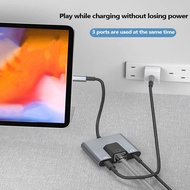Type-C to Ethernet LAN Network Adapter Hub USB C to 3.5mm Audio PD Fast Charging Docking Station for