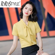 RYRYSTYLE Professional Womens Shirt Set Short sleeved White Shirt Beautician Bar Reception Work Clot