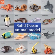 Sea Life Animals Model Action Figures Ocean Fish Bass Grouper Octopus Penguin Hermit crab Dolphin Aq