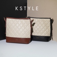 Kstyle Georgia - Large Capacity Quilted Bucket Tote Bag Handbag Shoulder Bag Women Backpack Beg Wani