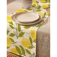 6-Seater Table Runner Aesthetic Hand-painted Lemon Print