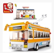 Double - deck bus bus puzzle toy trolley platform model