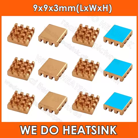 WE DO HEATSINK 9x9x3mm 9x9x5mm Without or With Thermal Pad Small Tiny DIY Square Pure Copper Heatsin
