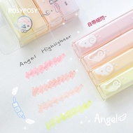 Qile-Physical Store RosyPosy [Angel Sparkling Highlighter] Dopamine Marker Color Pen Handbook Highli