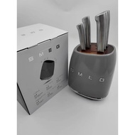 German SMEG knife set kitchen household antique stainless steel kitchen knife slicer knife set Grey