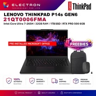 Lenovo ThinkPad P14s Gen 6 21QT006FMA 14.5" WUXGA Laptop Black (CU7-265H, 32GB, 1TB SSD, RTX PRO 500
