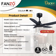 [TWIN PACK] DEKA Baby Fan DEKA F5DC BABY PRO 46“ ”FANZO Baby Fan FANZO TURBO BABY 42" Ceiling Fan DC