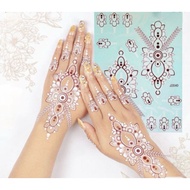 Inai Sticker Maroon Red White Exclusive Henna Sticker Design Pengantin
