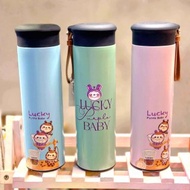 【幸運紫娃】304不鏽鋼 插畫保溫杯(含茶漏) 附提繩 聖誕交換禮物