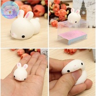 hewoodfameing Mochi Cute Bunny Rabbit Squishy Squeeze Healing Stress Reliever Toy Gift Decor  EN