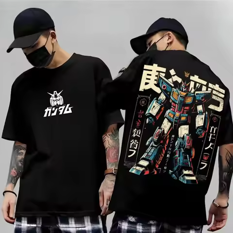 Mobile Suit RX-78-2 Gundam Men's T Shirt Cotton Tee Men and Women Short-sleeve Streetwear Casual Amu