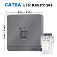 AMPCOM Keystone Jack Gói 86Mm Tấm Mặt Với CAT6 1Gbps UTP Keystone Jack Không Có Cú Đấm Xuống Công Cụ