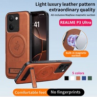 Realme P3 Ultra RealmeP3 ultra P3Ultra Luxury Pu Leather Hard Case Powerful Magnetic Holder Shockpro