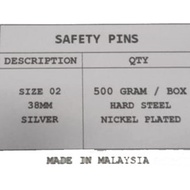 Safety Pins size 38mm 50mm 57mm 500gm Unit Box