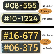 18.5cm x 5cm - Gold on Black - House Unit Number, Door Sign, Gate Sign, HDB Unit Number, Home Unit N