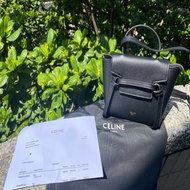 極新CÉLINE 黑色防刮牛皮BELT鯰魚包mini pico