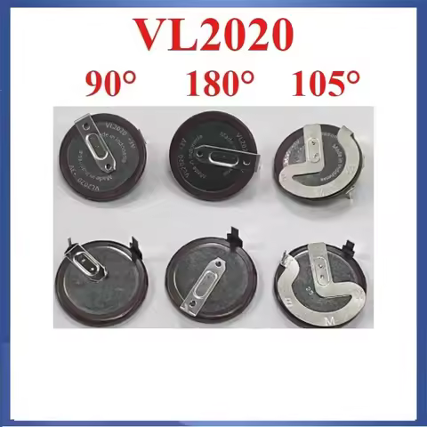 1pcs VL2020 2020 3V VL2020/HFN Rechargeable Battery Capacitor with Pin 90 Degrees 105 Degrees 180 De