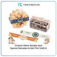 Print Sticker Double Seal Label Eid Cake Jar Sticker Fasting Business Packaging Box Food Drink Packa