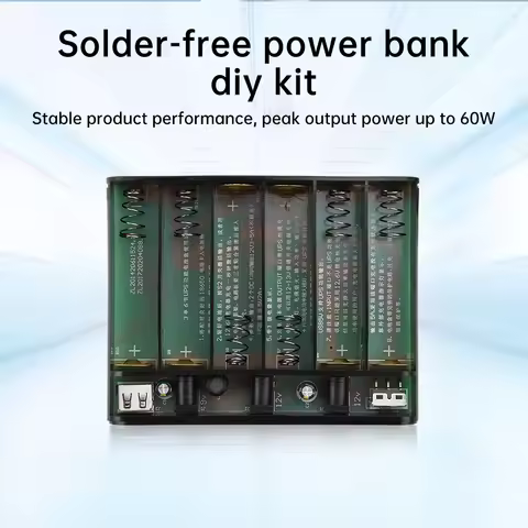 5V 9V 12V Output Power Bank Box for Cellphone Power Storage Case Tablet Modem 6x 18650 Battery UPS U