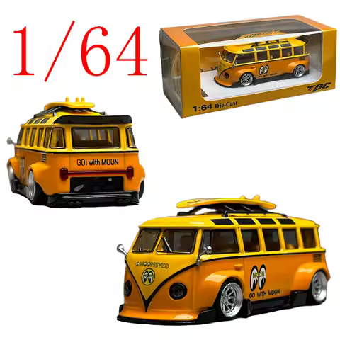 TPC Diecast 1/64 Scale Volkswagen Alloy Model Cars Volkswagen T1 Kombi Mooneyes Play Vehicles Toys f