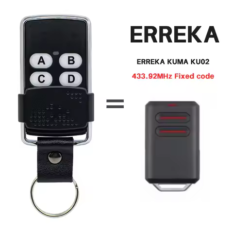 ERREKA KUMA KU02 Garage Door Remote Control 433.92MHz Fixed Code Clone ERREKA LUNA 2/3 RESON 1 RESON