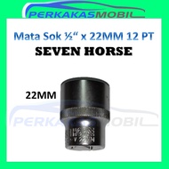 MATA SEVEN HORSE 1/ 2" x 22mm 22 mm CRV PT 12PT PT12 Socket Wrench