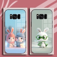 Samsung S8, S8+ Funny CuTe Rabbit Glass Case, New Version