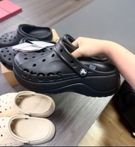 CROCS 卡駱馳 Baya Platform 粉紅色厚底洞洞鞋