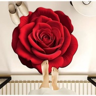 80CM Floral Pattern Fur Floor Carpet 80CM DIAMETER Room Decoration Carpet Velvet lantar Mat/