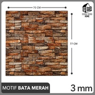 WALLPAPER DINDING 3D TEBAL (FREE GIFT) Wallpaper Dinding Motif Batu Alam Berwarna 70x77 Wallpaper Foam Motif Corak Batu Alam Hitam / Stiker Dinding 3D Bata Alam Merah / Wallpaper Foam 3D Timbul / Wallpaper Dinding Aesthetic Bata Merah / Wallpaper Dinding