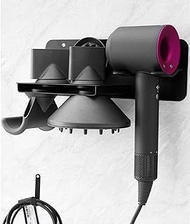 Hair Dryer Holder Wall Mount for Dyson Supersonic Airwrap Hair Dryer, Metal Blow Dryer Stand Attachments Storage for Bathroom and Salon, Black