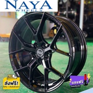 ล้อแม็ก ขอบ18 NAYA รุ่น ALPHA-P6 ขนาด 18x8.0 5รู114.3 5รู112 5รู100 ET+35 CB73.1 ราคา4วง ล้อเบา สีดำ