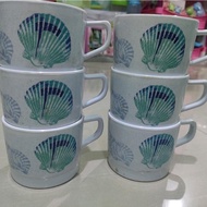 6 Cups MELAMINE ONYX WITH STARFISH SHELL MOTIF 250ml (GUARANTEE IF BROKEN, REPLACE WITH NEW)