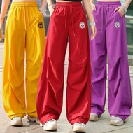 Loose Thin Style Jazz Hip-Hop Casual Wide-Leg Paratrooper Quick-Drying Pants Hip-Hop Dance Pants Wom