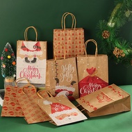 1pcs Kraft Paper Gift Bags / Snowflakes Merry Christmas Candy Cookie Packaging Present Box 2022 New Year Party Kids Favors