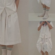 【藝術生】古典中性復古風/多種穿法/闊腿七分褲