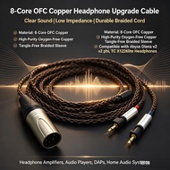 8Core Cable OFC Core 3.5mm 4.4mm XLR Plug Balanced Earphone Cable for Abyss Diana v2 phi TC X1226lit