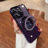 1pc Electroplated Bracket TPU Phone Case For 15 Pro Max/16 Pro Max/16 Pro/14 Pro Max/14 Pro/13 Pro M