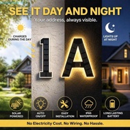 SEVENHOME3E LED House Number Plaque, 4.7inch,6.7inch.9inch Highlighting Solar Lighted House Numbers 